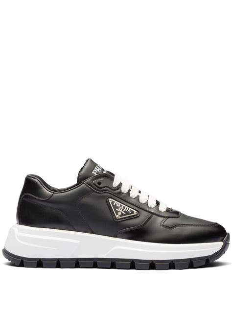 prada black runners with white trim runners|farfetch prada sneakers.